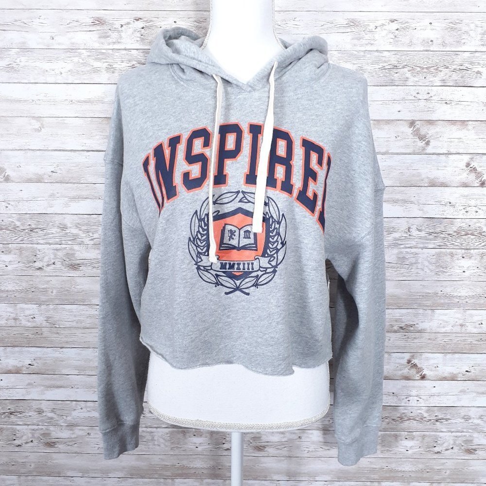 BP Cropped Hoodie M Inspired Raw Hem 361A